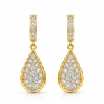 Luxury Teardrop Lab Grown Diamond Drop Earrings for Women 1.70 Carat