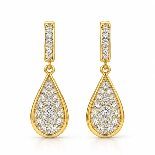 Luxury Teardrop Lab Grown Diamond Drop Earrings for Women 1.70 Carat