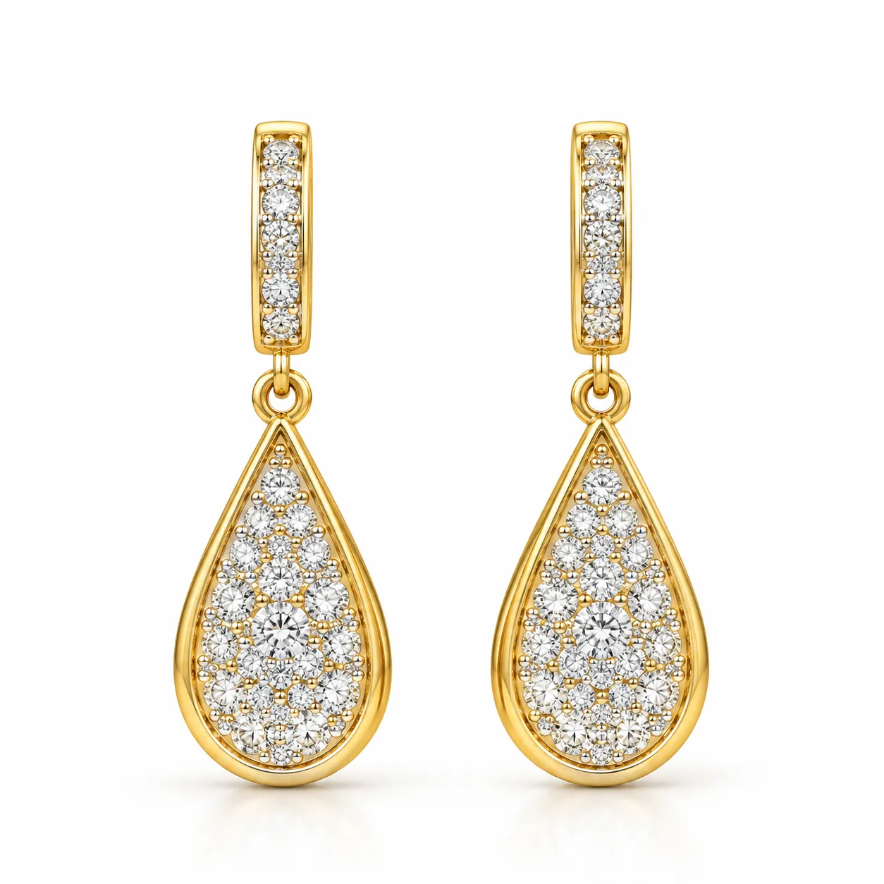 Teardrop Lab Grown Diamond Drop Earrings – 1.70 Carat Luxury Teardrop Lab Grown Diamond Drop Earrings for Women 1.70 Carat