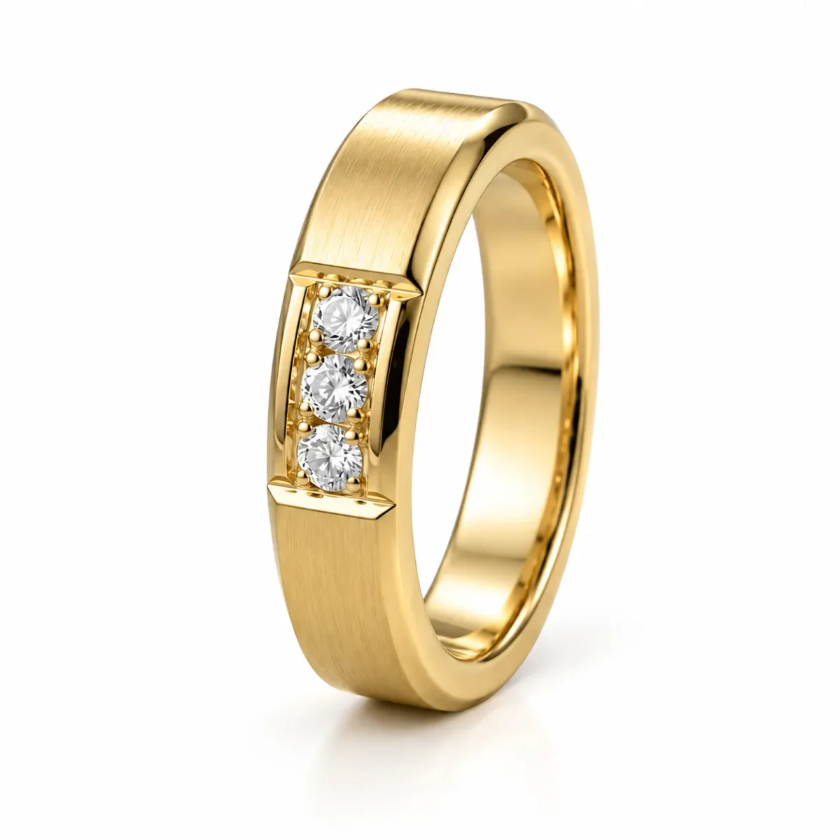 Triple Crown Lab Grown Diamond Men’s Ring Standing Angled View