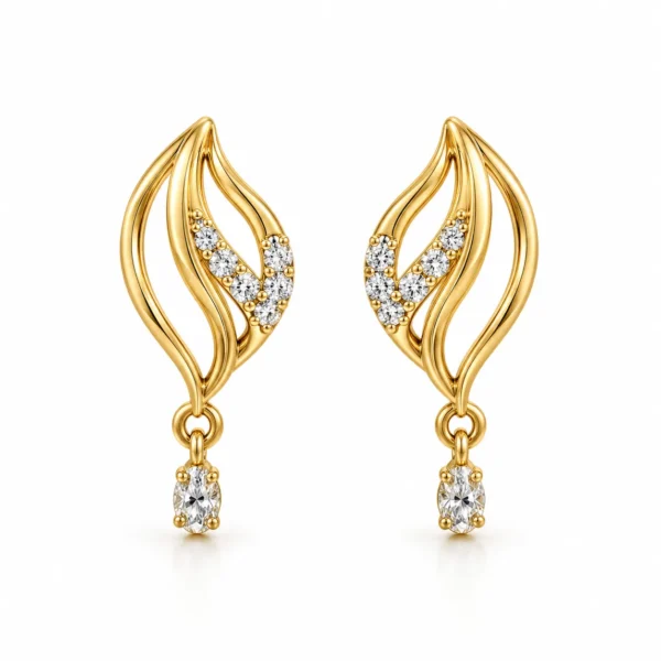 Elegant Leaf Drop Lab Grown Diamond Earrings for Women 0.30 Carat