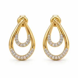 Elegant Double Teardrop Lab Grown Diamond Earrings for Women 0.60 Carat