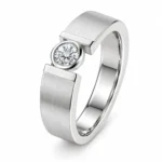 Aurex Orbit Lab Grown Diamond Men’s Ring white gold standing angle