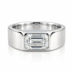 Emerald Crest Lab Grown Diamond Ring for Men in white gold front view