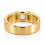 Back view of Signature Princess Lab Grown Diamond Men’s Ring in yellow gold