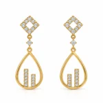 Modern Geometric Teardrop Lab Grown Diamond Drop Earrings for Women 0.80 Carat