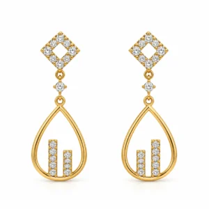 Modern Geometric Teardrop Lab Grown Diamond Drop Earrings for Women 0.80 Carat