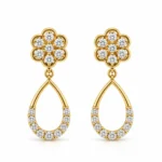 Elegant Floral Teardrop Lab Grown Diamond Drop Earrings for Women 1.30 Carat