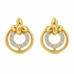 Elegant Knot Circle Lab Grown Diamond Drop Earrings for Women 0.40 Carat