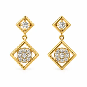 Elegant Geometric Lab Grown Diamond Drop Earrings for Women 1.20 Carat