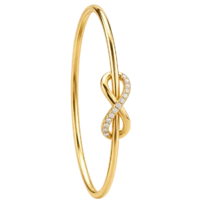Infinity lab grown diamond gold bracelet for women with round diamond infinity design by Pure Gems World