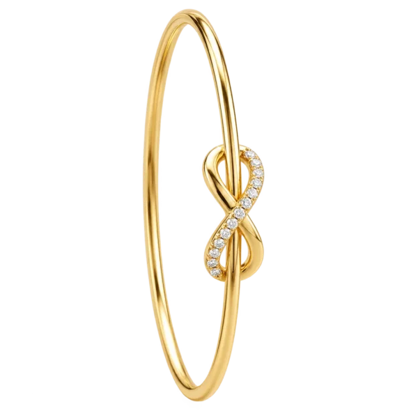 Infinity lab grown diamond gold bracelet for women with round diamond infinity design by Pure Gems World