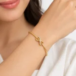 Elegant 18K Infinity Lab Grown Diamond Gold Bracelet for Women - Image 2
