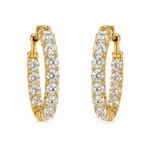 Round Lab Grown Diamond Hoop Earrings for Women 1.44 Carat