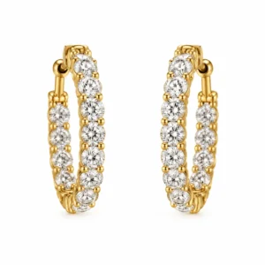 Round Lab Grown Diamond Hoop Earrings for Women 1.44 Carat