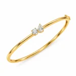 18K pear and round lab grown diamond gold bracelet for women