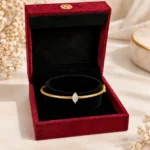 Elegant 18K Gold Marquise Solitaire Lab Grown Diamond Gold Bracelet for Women - Image 4