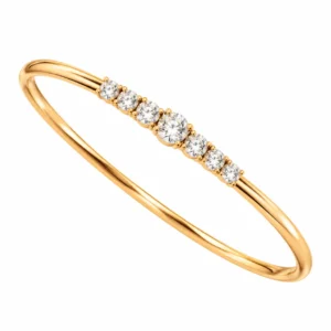 Elegant 18K seven stone graduated lab grown diamond gold bracelet for women