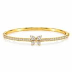 Elegant 18K butterfly lab grown diamond gold bracelet for women