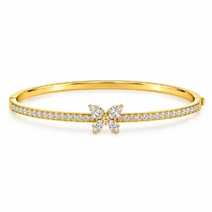 Elegant 18K butterfly lab grown diamond gold bracelet for women