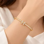Elegant 18K Gold Butterfly Lab Grown Diamond Gold Bracelet for Women - Image 2