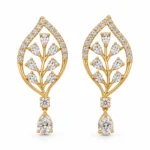 Elegant Pear Cut Lab Grown Diamond Leaf Drop Earrings for Women 2.80 Carat