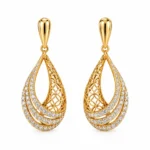 Elegant Teardrop Lab Grown Diamond Drop Earrings for Women 1.30 Carat