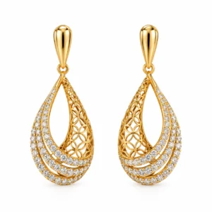 Elegant Teardrop Lab Grown Diamond Drop Earrings for Women 1.30 Carat