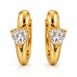 Heart Cut Lab Grown Diamond Huggie Earrings for Women 0.50 Carat
