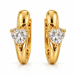 Heart Cut Lab Grown Diamond Huggie Earrings for Women 0.50 Carat
