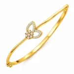 Elegant 18K floral petal lab grown diamond gold bracelet for women