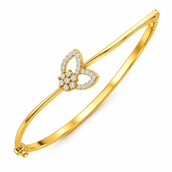 Elegant 18K floral petal lab grown diamond gold bracelet for women