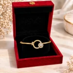 Elegant 18K Gold Circular Floral Lab Grown Diamond Gold Bracelet for Women - Image 4