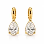 Pear Cut Lab Grown Diamond Drop Earrings for Women 2 Carat
