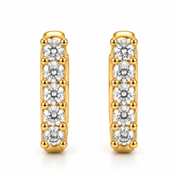 Classic Round Lab Grown Diamond Hoop Earrings for Women 0.80 Carat