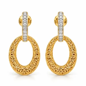 Lab Grown Diamond Filigree Hoop Drop Earrings for Women 0.26 Carat