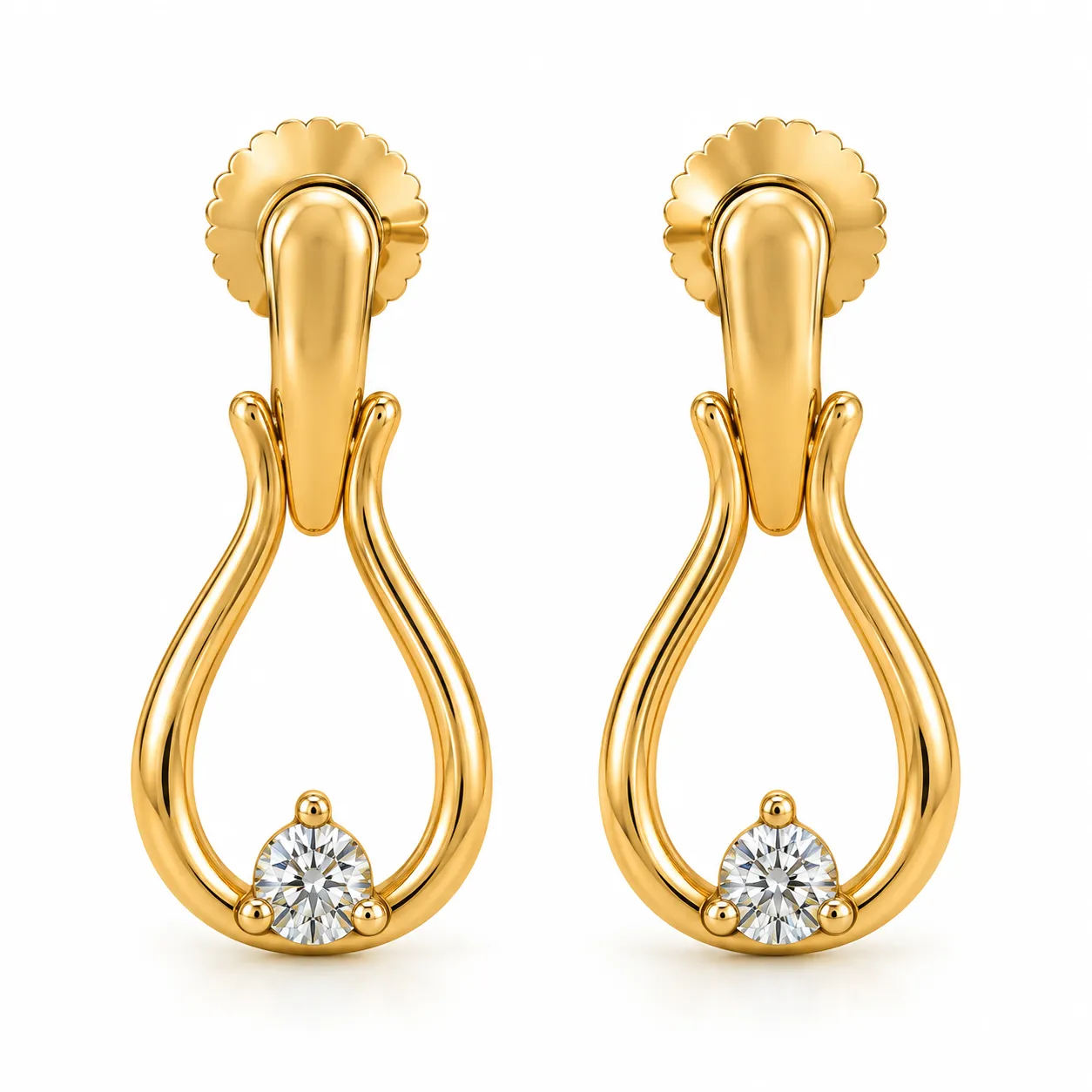 Solitaire Lab Grown Diamond Drop Earrings for Women 0.20 Carat