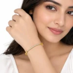 18K Gold Round Cut Lab Grown Diamond Tennis Bracelet