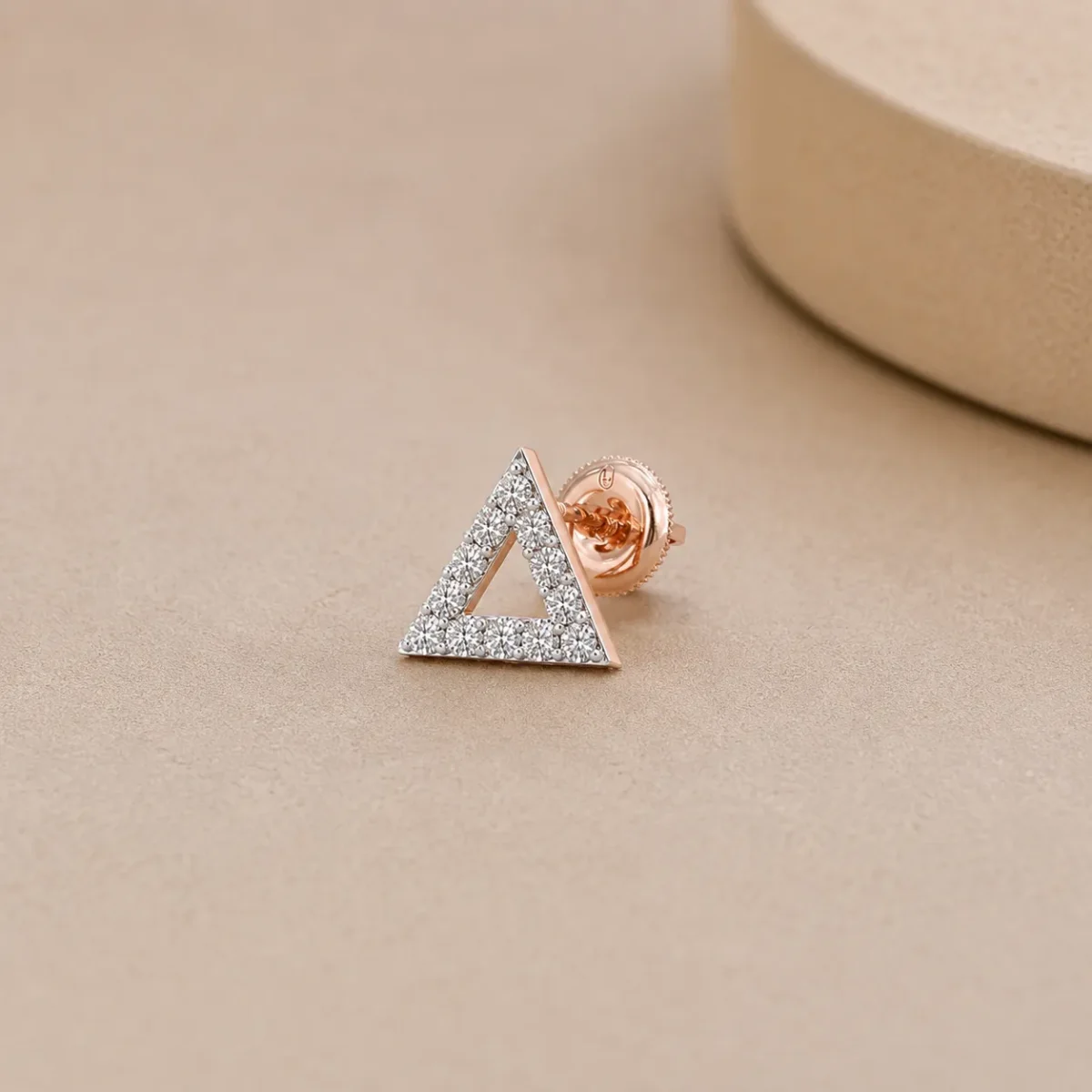 Timeless Triangle Lab Grown Diamond Stud (Earrings) for Women – Elegant 18K Gold - Image 2