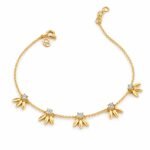 18K Gold Flower Cluster Lab Grown Diamond Bracelet for Women