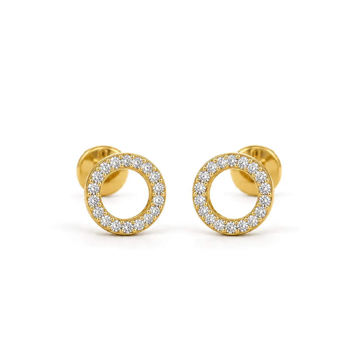 0.45ct Round Lab Grown Diamond Stud Earrings Classic round lab grown diamond stud earrings for women in 14K yellow gold