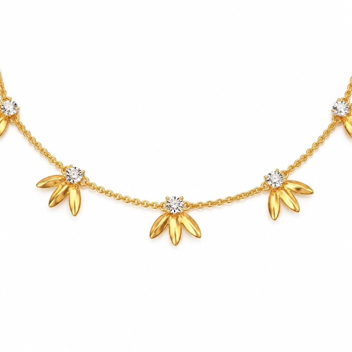 18K Gold Flower Cluster Lab Grown Diamond Bracelet for Women