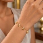 18K Gold Flower Cluster Lab Grown Diamond Bracelet for Women
