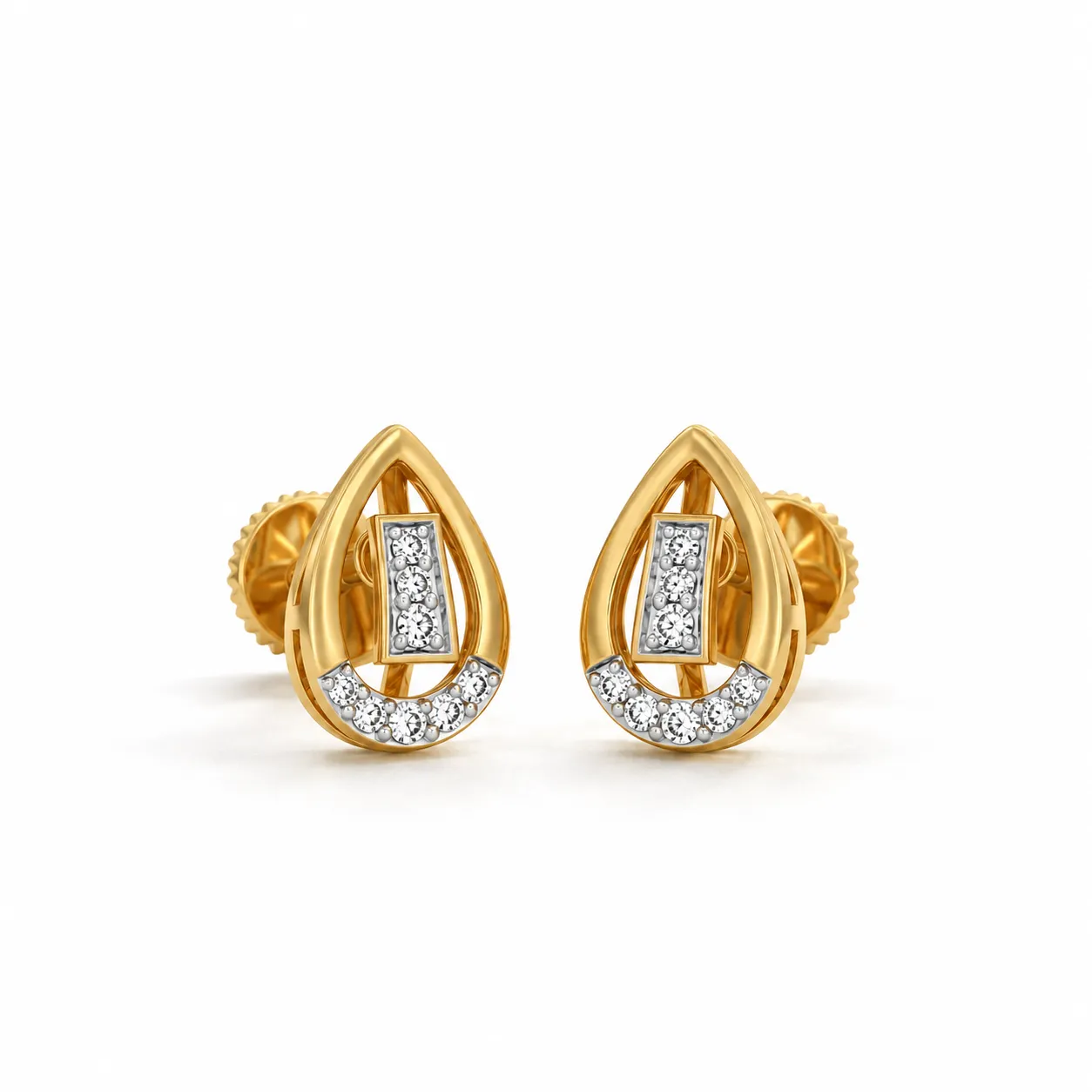 Luxury Teardrop Lab Grown Diamond Stud Earrings Luxury teardrop lab grown diamond stud earrings for women in 14K yellow gold