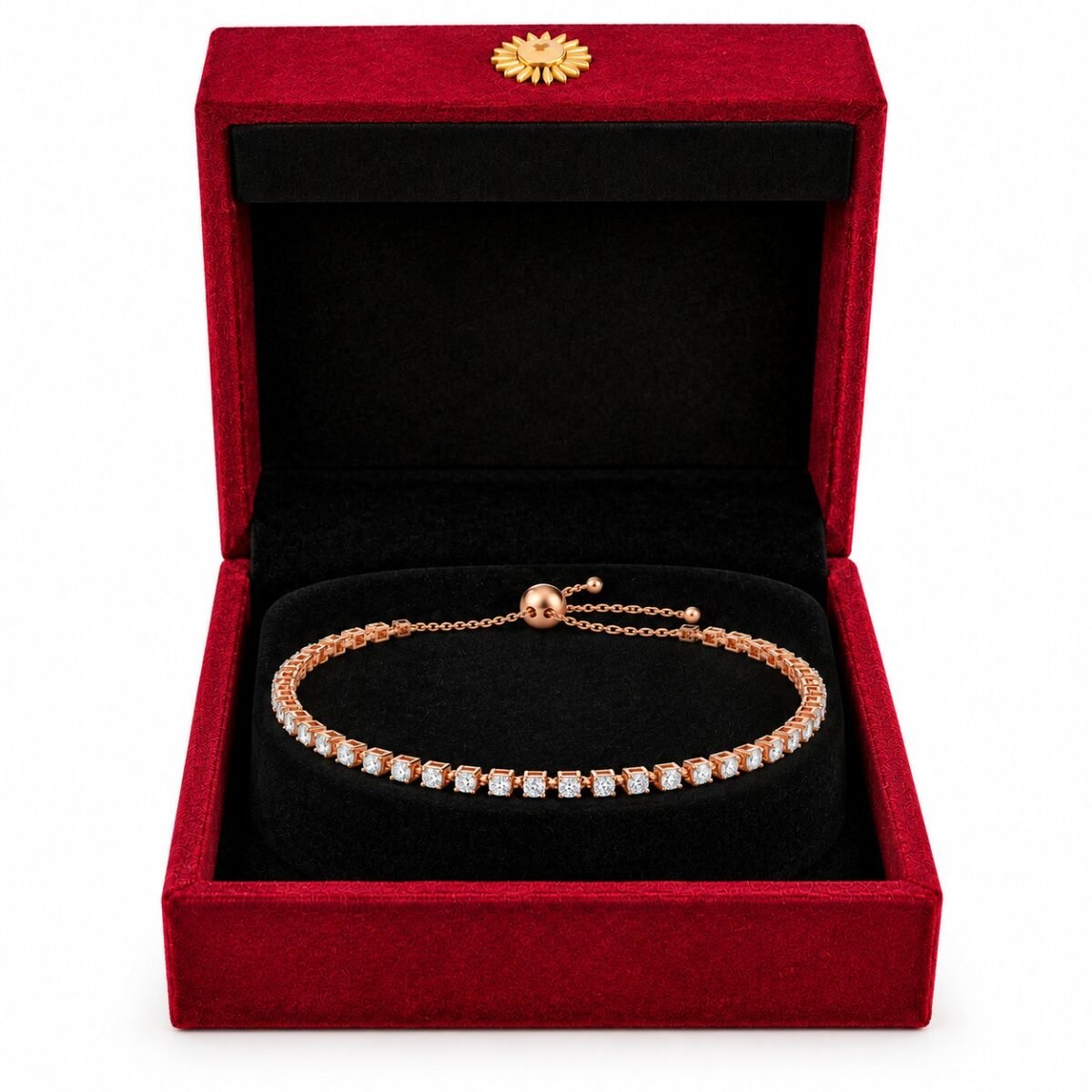 18K Rose Gold Eternity Lab-Grown Diamond Tennis Bracelet for Women