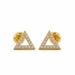 Floral lab grown diamond stud earrings for women in 14K yellow gold