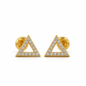 Floral lab grown diamond stud earrings for women in 14K yellow gold