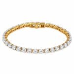 18K Gold Classic Round Lab Grown Diamond Tennis Bracelet for Women