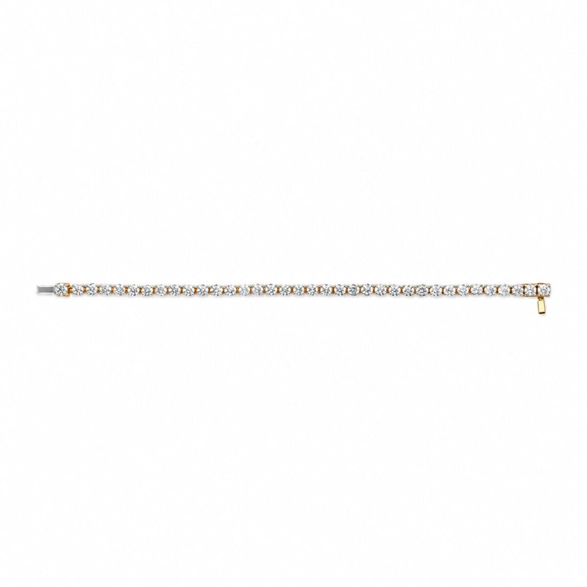 18K Gold Classic Round Lab Grown Diamond Tennis Bracelet for Women