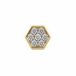Hexagonal Lab Grown Diamond Nose Pin in 18K Gold front view